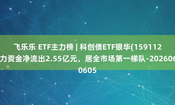 飞乐乐 ETF主力榜 | 科创债ETF银华(159112)主力资金净流出2.55亿元，居全市场第一梯队-20260605
